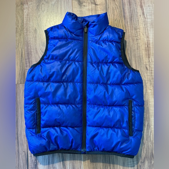 Boys Royal Blue Zip Up Sleeveless Puffer Vest (XS) - Picture 3 of 5